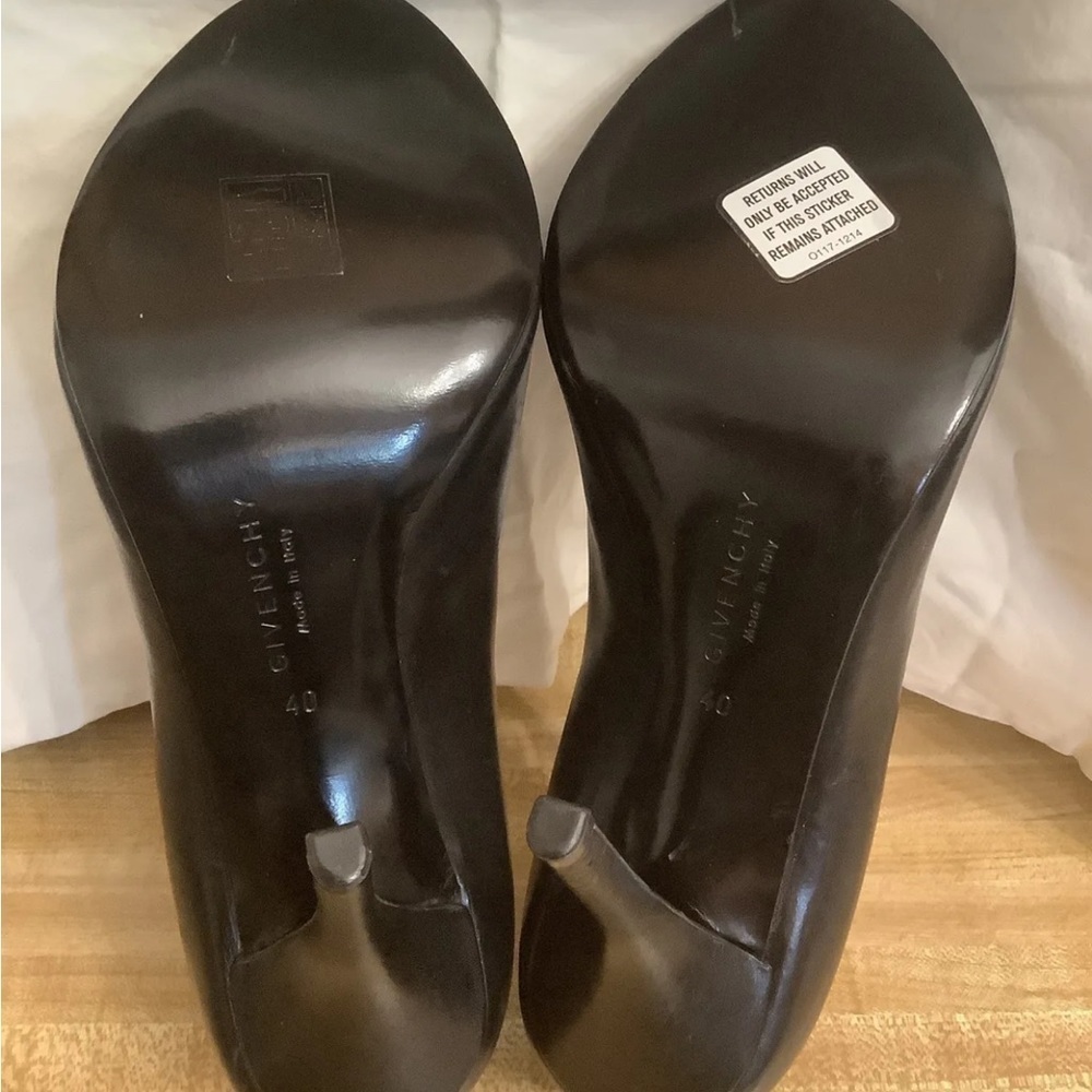 Givenchy Black Cage Peep Toe Leather Pumps Size 40-EU / 10-US NWOB - Picture 7 of 10